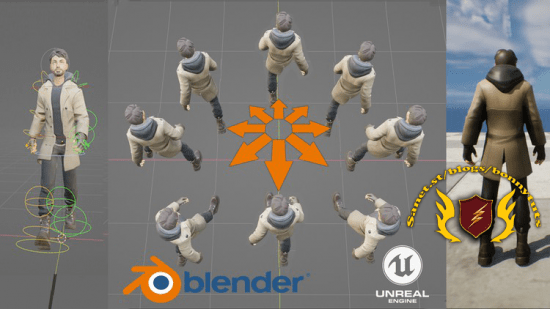 Complete game animators pipeline from Blender to engine