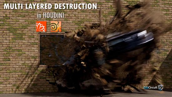 Multi layered destruction in Houdini: Grains, Pyro tools, RBD’s, MaterialX and KARMA XPU