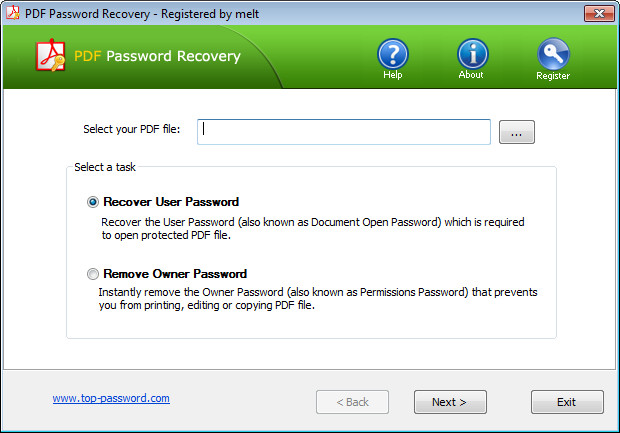 Top Password PDF Password Recovery 1.70