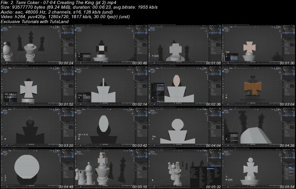 Advanced 3D Chess Pieces Design in Blender