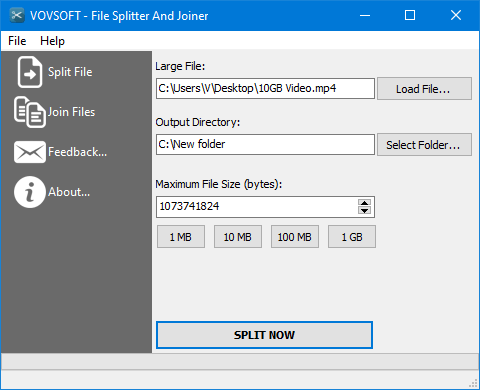 VovSoft File Splitter and Joiner 2.1