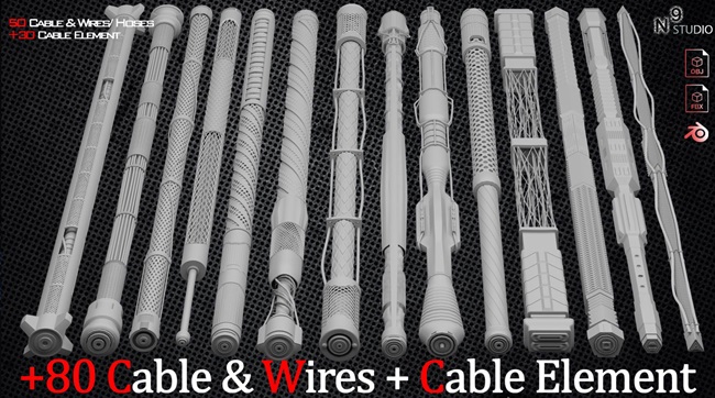 Blendermarket – +80 Cable ,Wires, Hoses And Cable Element