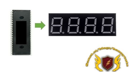 7-segments displays with PIC16F877A using MikroC