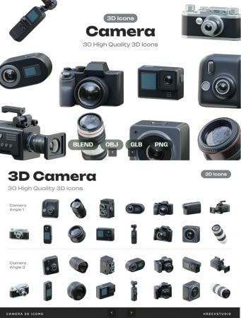 EE – Camera 3D Icons 3B836YC