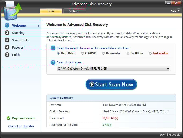 Systweak Advanced Disk Recovery 2.5.5000.15827 Multilingual