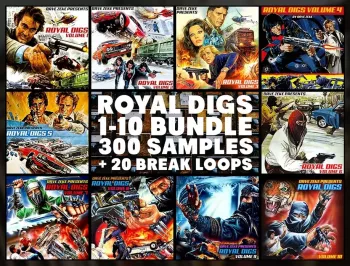 Dave Zeke Royal Digs Volumes 1-10 BUNDLE (300 Prechopped Samples + 20 BONUS Break Loops) WAV