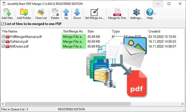 AssistMyTeam PDF Merger 2.0.408.0