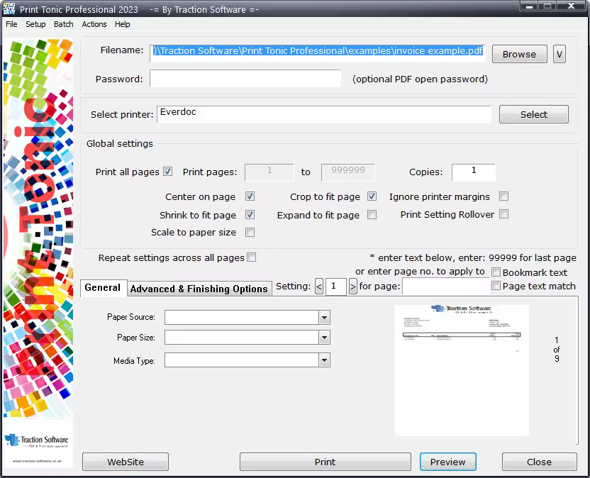 Traction Software Print Tonic Professional 1.05