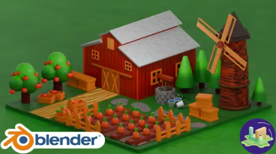 Blender Cozy Farm: Create a Stylized 3D Farm Scene