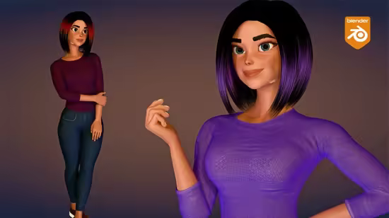 Stylized 3D character creation in Blender 4.5