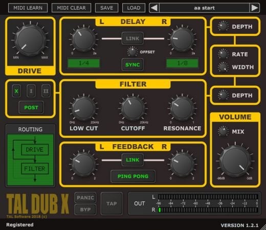 Togu Audio Line TAL-Dub-X 2.2.3 Win/macOS/Linux
