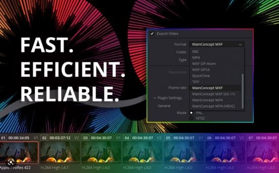 MainConcept Codec Plugin 1.6.1 x64 for DaVinci Resolve Win/macOS/Linux
