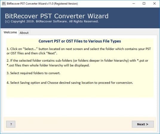 BitRecover PST Converter Wizard 15.6