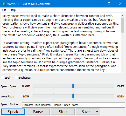 VovSoft Text to MP3 Converter 4.2