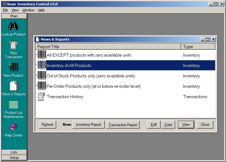 Basic Inventory Control 5.0 Rev 131