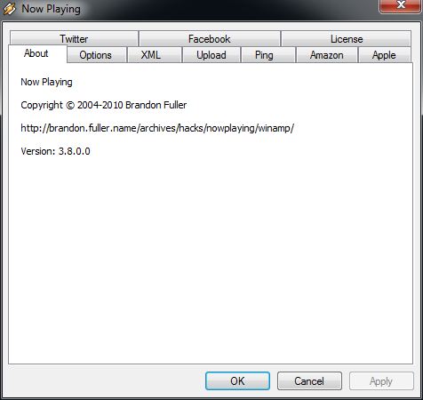 Now Playing 3.8.0.8 Plugin for Winamp/Windows Media Player