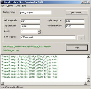 Allallsoft Google Hybrid Maps Downloader 8.05 谷歌混合地图下载工具