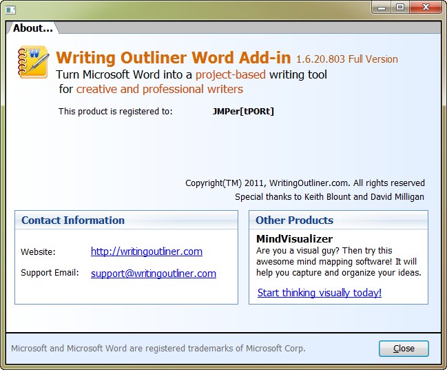 Writing Outliner Word Add-in 1.6.20.803