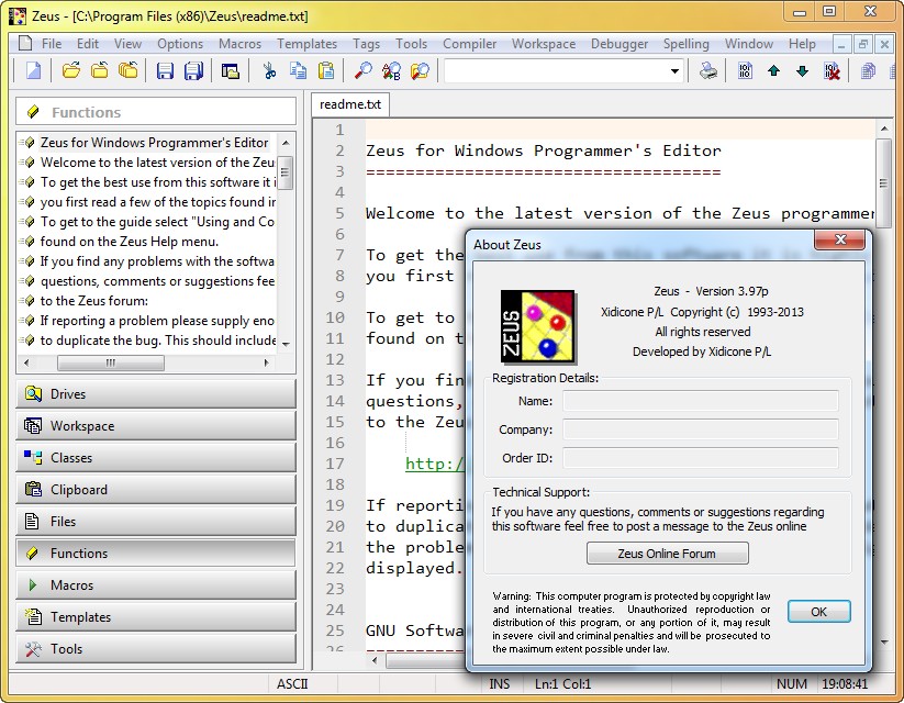 Zeus for Windows 3.97p