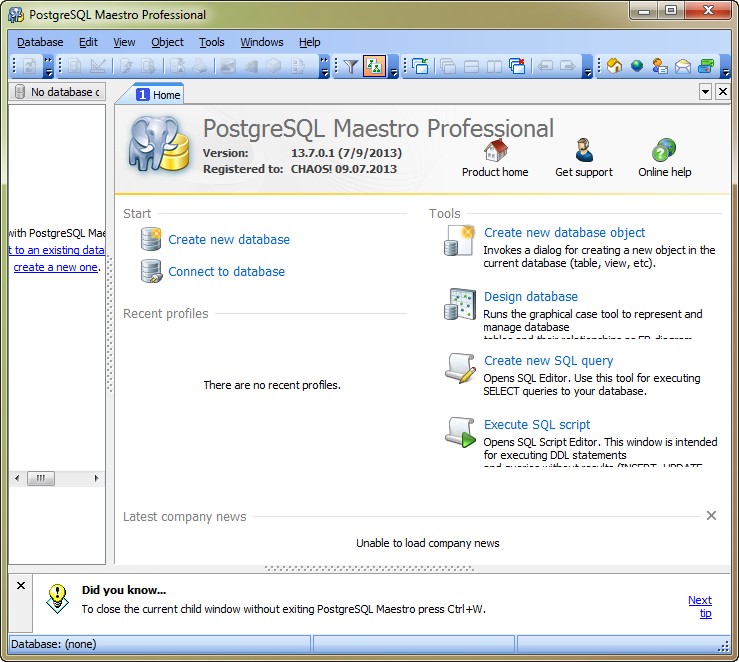 PostgreSQL Maestro Professional 13.7.0.1