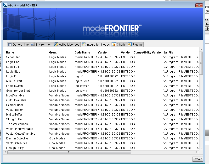 ESTECO modeFRONTIER 4.4.3