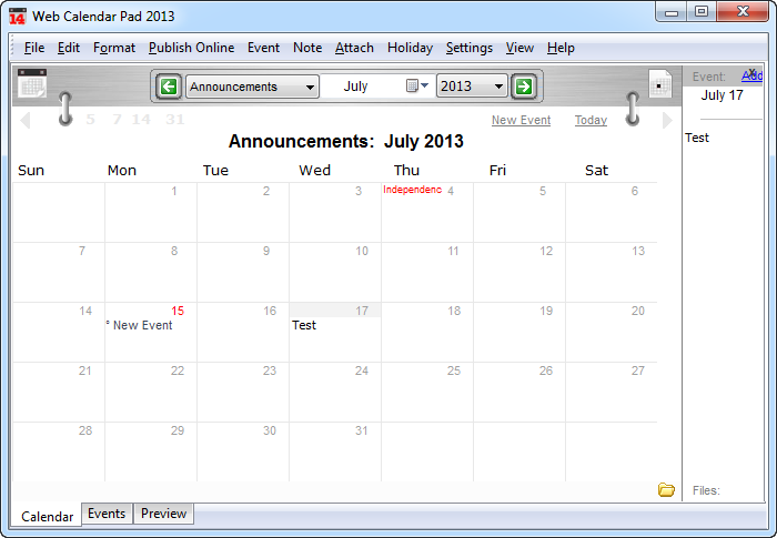 Web Calendar Pad 2013.5.3