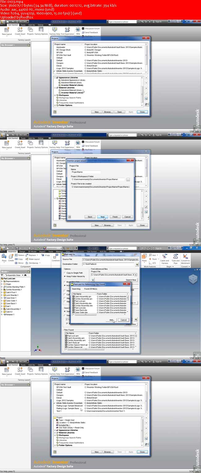 Infinite Skills: Learning Autodesk Inventor 2013 Training Video