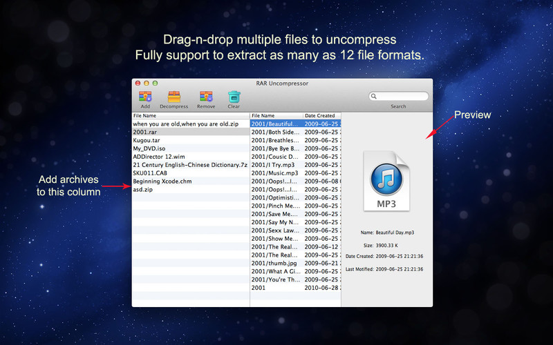 IFunia RAR Uncompressor v2.0.0 Mac OS X