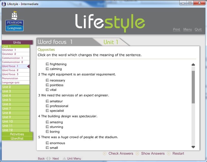 Lifestyle Intermediate Coursebook