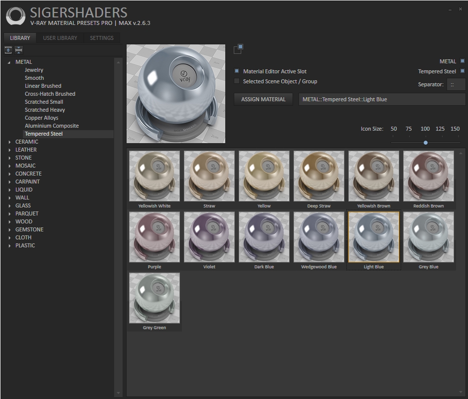SIGERSHADERS V-Ray Material Presets Pro 2.6.3 for 3ds Max