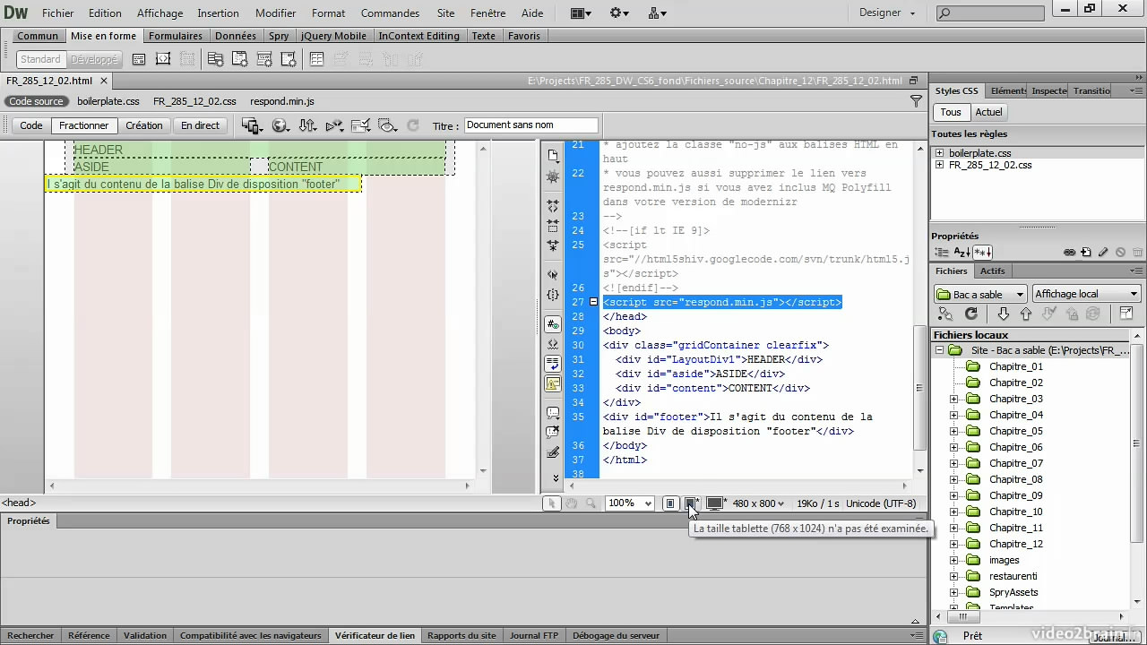 Dreamweaver CS6 : Les fondamentaux