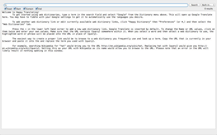 Happy Dictionary v1.1 Mac OS X