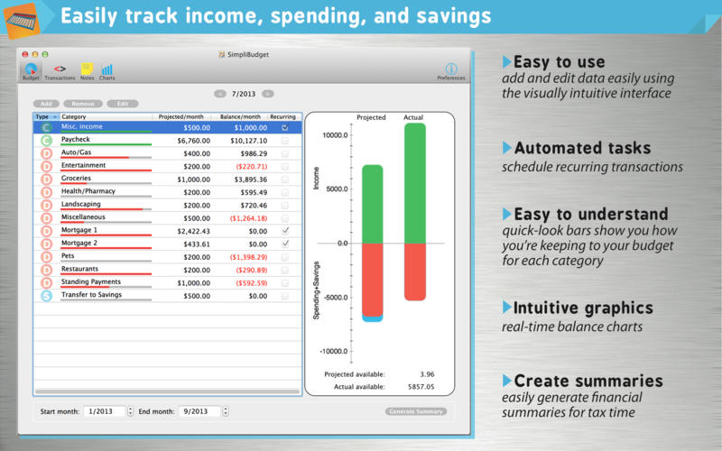 SimpliBudget v3.4 Mac OS X