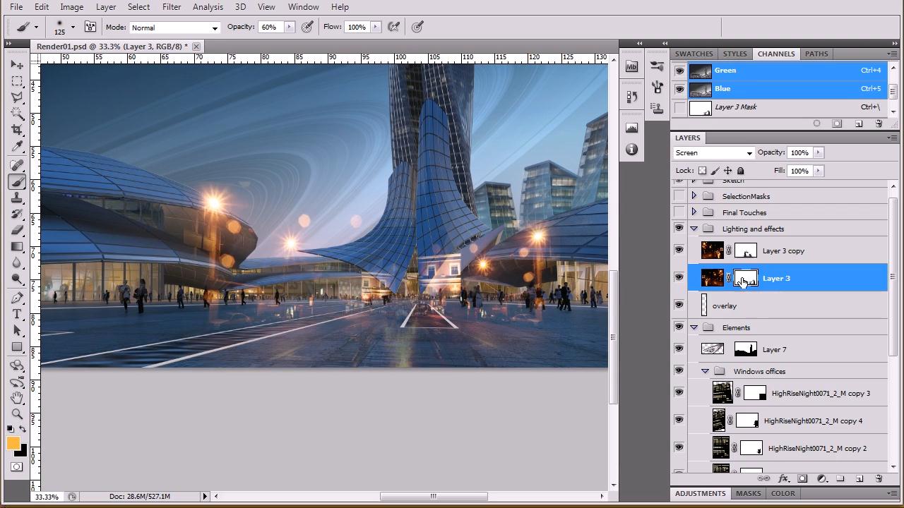 Rendering an Architectural Night Scene in V-Ray and Photoshop