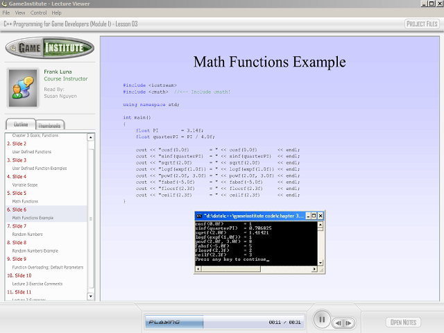 Game Institute - 3d Game Engine Programing, Video Game Console Design, C++ Modules 1 & 2 (Videos and Workbooks + Sample Files)
