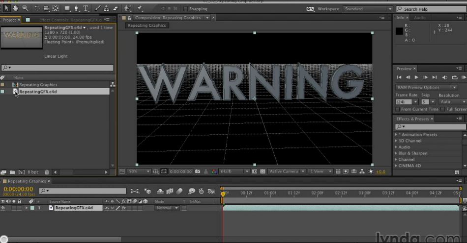 After Effects Guru: Working with 3D in C4D Lite