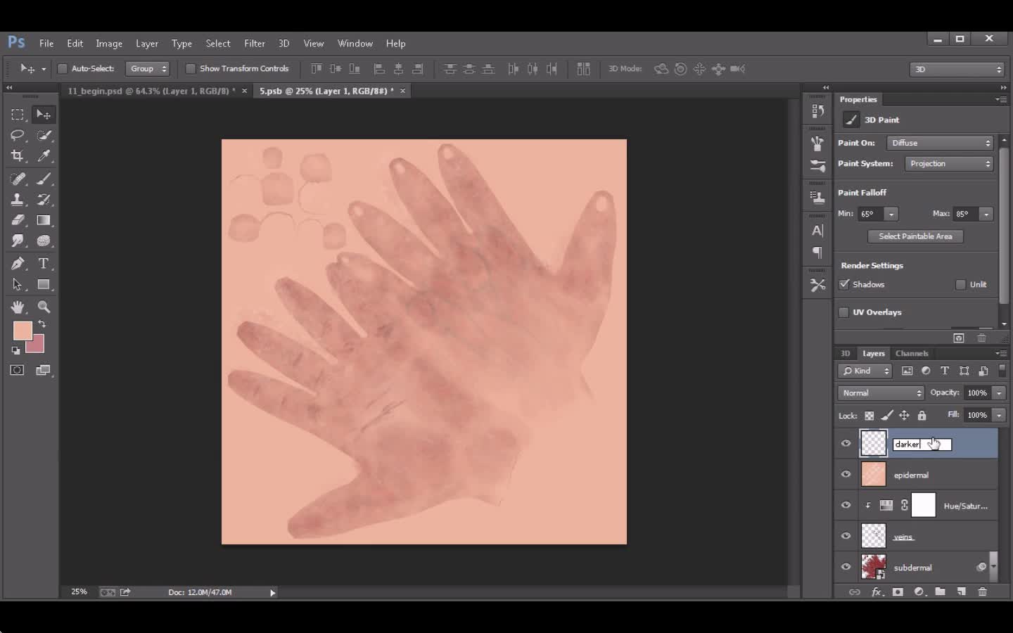 Eddie Russell - Painting Realistic 3D Skin Textures in Photoshop: Hands
