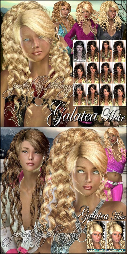 Renderosity Galatea Hair HOT!!!