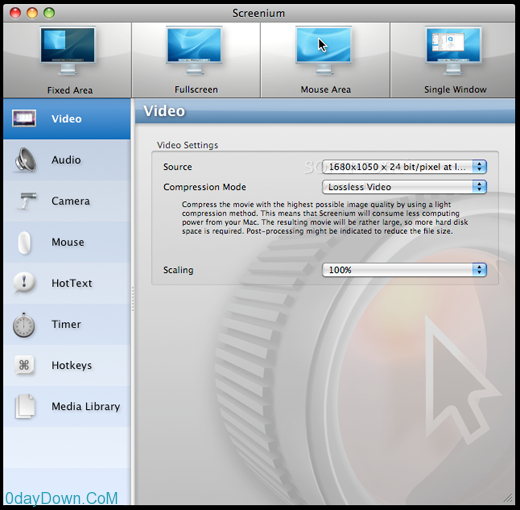 Screenium v2.1.3 Multilingual MacOSX 屏幕录像软件