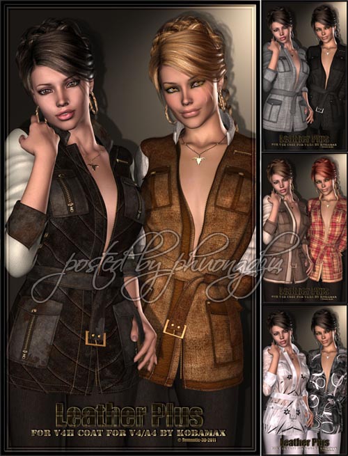 Renderosity Leather Plus- for V4H coat for V4/A4 Renderosity Leather Plus- for V4H coat for V4/A4