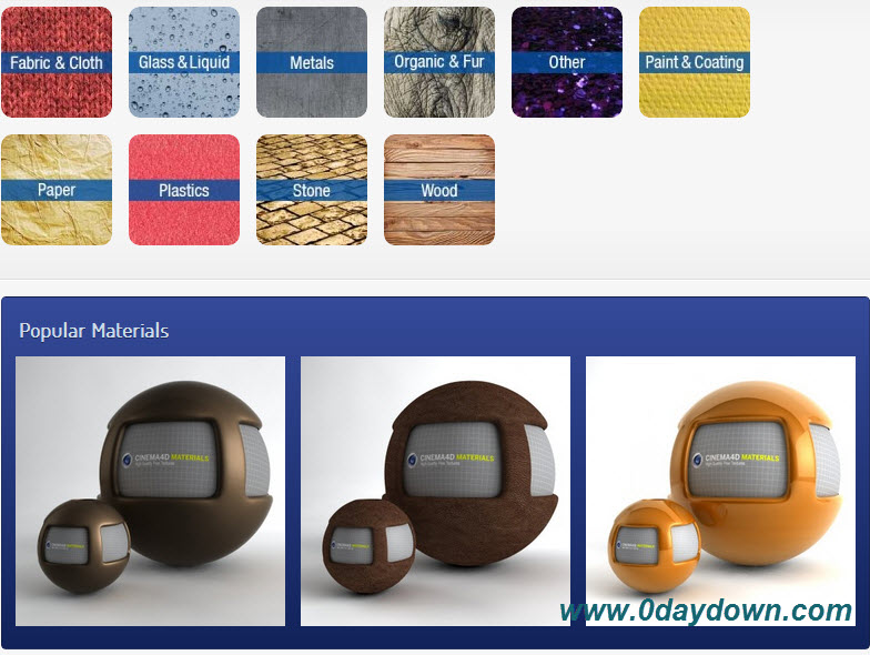 (C4D材质贴图合集)Cinema4dmat com Material Pack for C4D