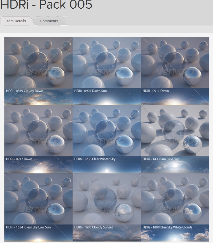 高精度HDR贴图合集 Peter Guthrie HDRi – Pack 001-004