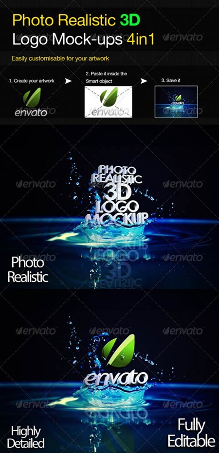 Photo Realistic 3D Logo Mock-up V.3