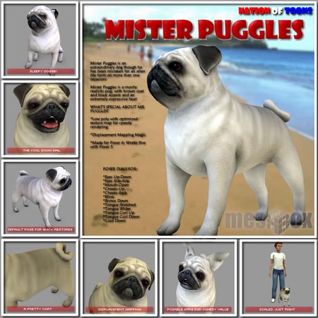 Renderosity Mister Puggles for Poser (N1MGEO08-POS) Renderosity Mister Puggles for Poser (N1MGEO08-POS)