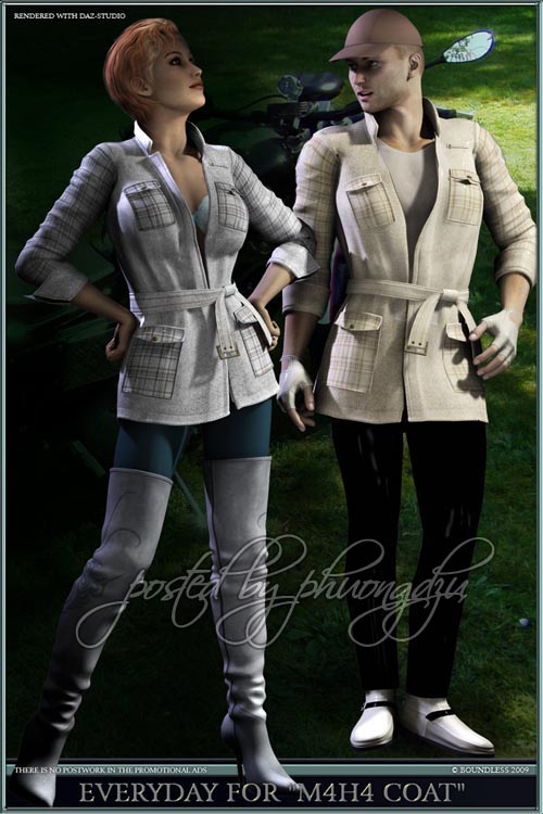 Renderosity Everyday for "M4H4 Coat" Renderosity Everyday for "M4H4 Coat"