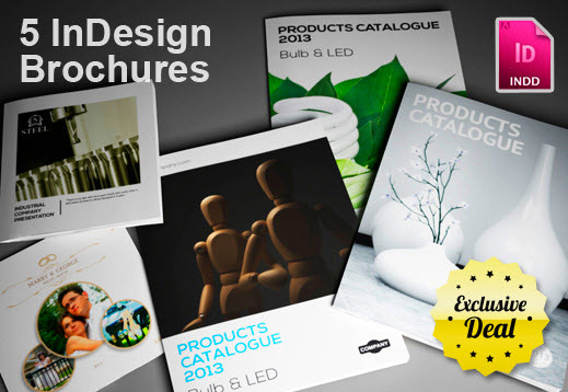 书籍手册封面模板 InkyDeals – 5 InDesign Brochure Templates