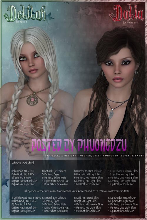 Renderosity SV7 Delilah & Dalia Bundle Renderosity SV7 Delilah & Dalia Bundle