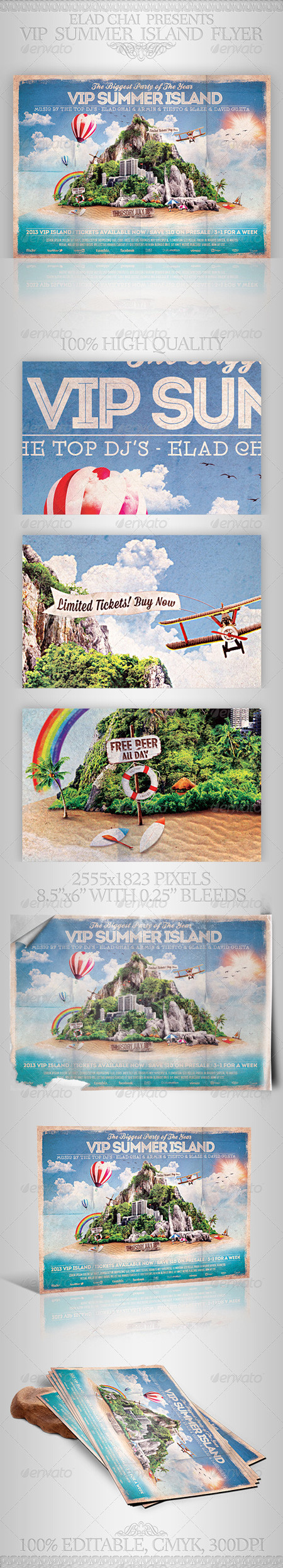 GraphicRiver VIP Summer Island Beach Flyer Template 夏日岛海滩传单模板