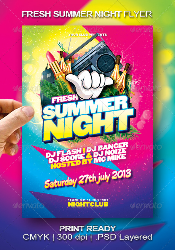 GraphicRiver Fresh Summer Night Flyer 新鲜夏夜传单模板