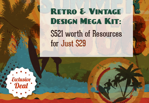 怀旧复古设计大型包 InkyDeals – Retro & Vintage Design Mega Kit